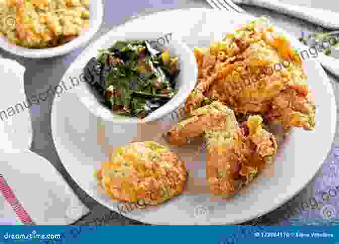 A Close Up Shot Of A Plate Of Classic Southern Dishes, Including Fried Chicken, Collard Greens, And Cornbread. The Lost Southern Chefs: A History Of Commercial Dining In The Nineteenth Century South