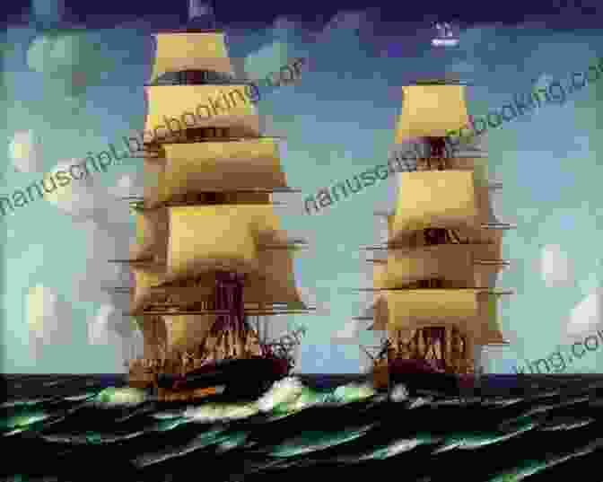 A Painting Depicting The HMS Bounty Sailing Amidst A Stormy Sea, With Fletcher Christian Standing On The Deck, Leading The Mutiny. Hal Roth Seafaring Trilogy (EBOOK): Three True Stories Of Adventure Under Sail
