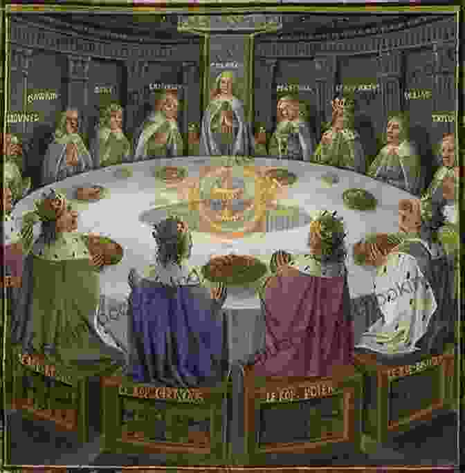 A Painting Depicting The Noble Knights Of The Round Table Gathered Around A Table, Symbolizing Their Unity And Loyalty The Once And Future Camelot
