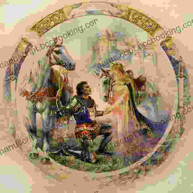 An Enchanting Scene Depicting King Arthur, Guinevere, And Lancelot Surrounded By Lush Greenery And Shimmering Water Child Of The Northern Spring: One Of The Guinevere Trilogy