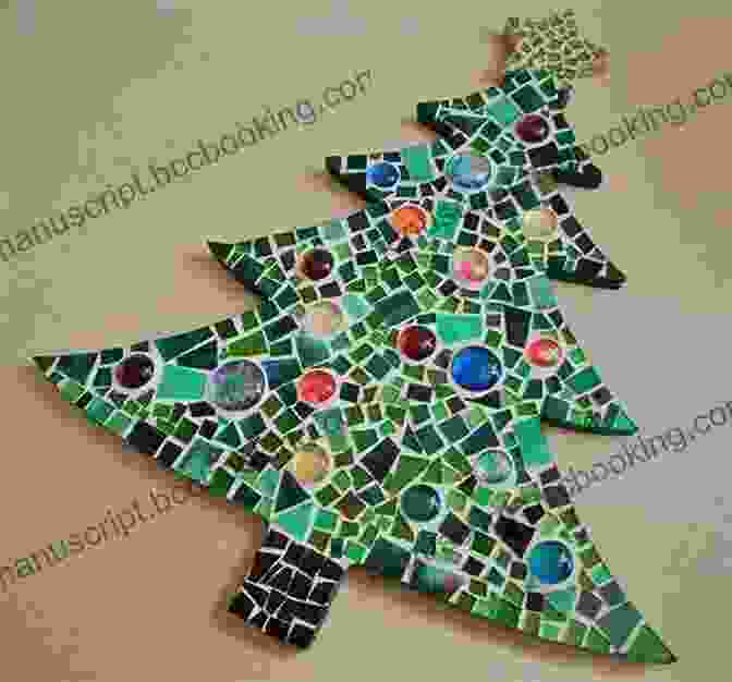 Christmas Tree Mosaic With Blue And Gold Glass Tiles Christmas Tree Land (Musaicum Christmas Specials)