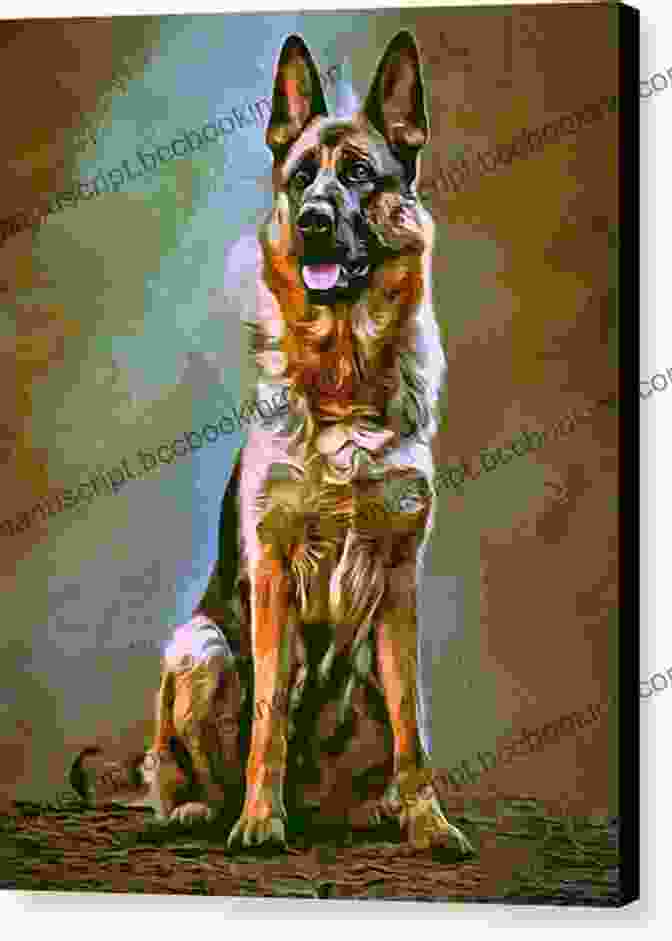 Contemporary Expressionist Painting Of A German Shepherd Dog, Featuring Bold Colors And Dynamic Brushstrokes German Shepherd Dogs Abstract Art Paintings Of Contemporary Expressionism
