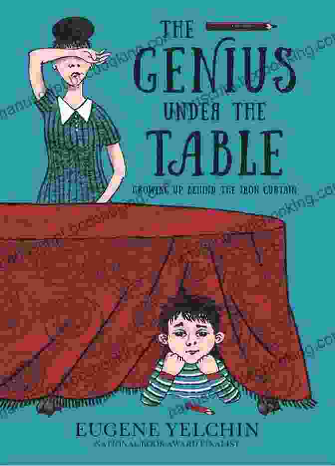 The Book 'The Genius Under The Table' On A Table With A Child's Drawing Of A Flower. The Genius Under The Table: Growing Up Behind The Iron Curtain