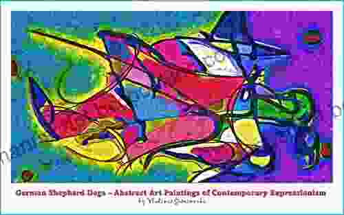 German Shepherd Dogs Abstract Art Paintings Of Contemporary Expressionism